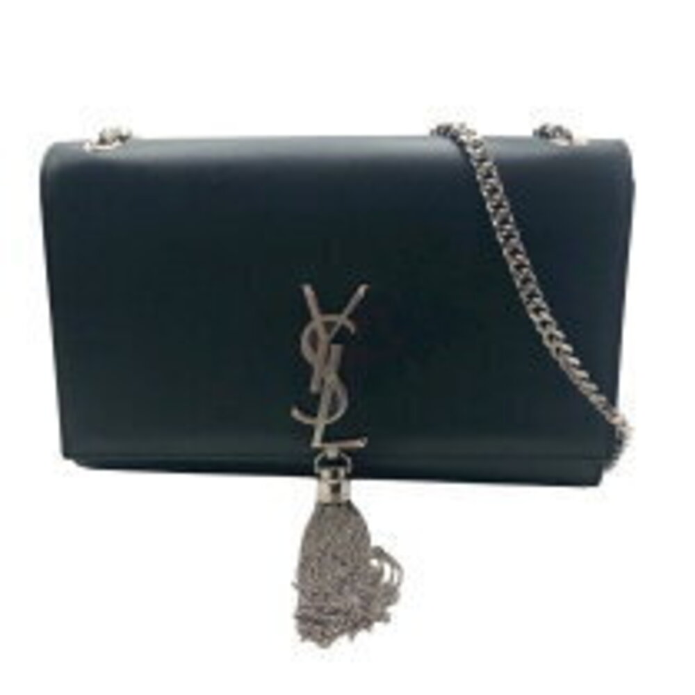 Saint Laurent Classic Silver Kate Chain Black Shoulder Calfskin Bag - Picture 2 of 11
